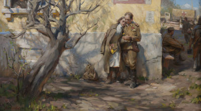 Акжигитов Ильдар. Последняя встреча, 2005г., 40х71см., холст, масло. Награжден Золотым знаком 