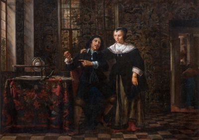 Coques, Gonzales. «The astronomer and his wife». Кокс, Гонзалес. «Астроном и его жена», ок. 