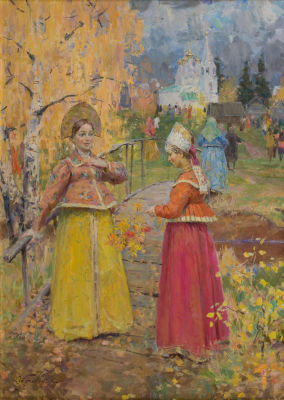 Бабюк Станислав. Осенние разговоры, 2006г., 70х50см., холст, масло. Член Союза художников России. . 