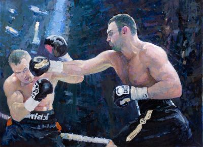 [Большой формат] Андреев Василий. Удар, 2014г., 92х125см., холст, масло.