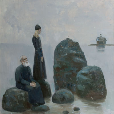 [Большой формат] Асеев Михаил. Думы о вечном, 2012г., 93х92см., холст, масло. АСЕЕВ Михаил 