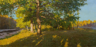 Гололобов Евгений. Дубы, 2007г., 45х95см, холст, масло.