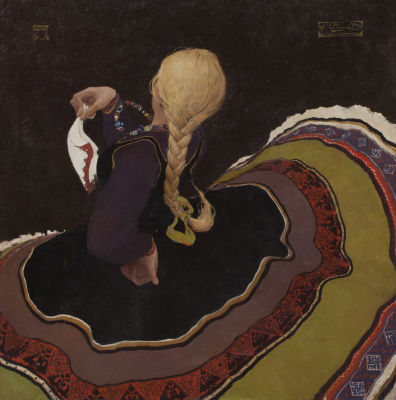 [Большой формат] Коробков Денис. Сарафан, 2009г., 90x90см, холст, масло.	. Родился в 1982 году в 