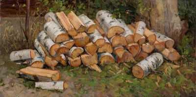 Калинин Михаил.
Поленница, 2015г., 50x70см, холст, масло.
. Лауреат Золотого Знака и Грантов 