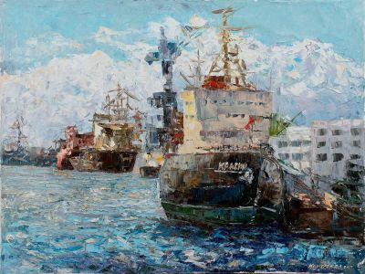 Кошелев Роман.
Ледокол Красин, 2012г., 60x80см, холст, масло.