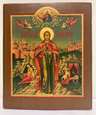 Оригинал иконы "Варвара Великомученица". Материалы: дерево, левкас, темпера, позолота. Размер: 