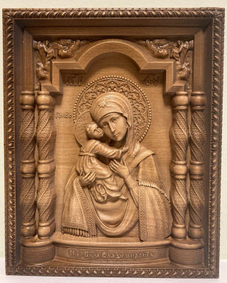 Икона резная «Пресвятая Богородица Владимирская». НАТУРАЛЬНОЕ ДЕРЕВО.
С давних пор Владимирская 