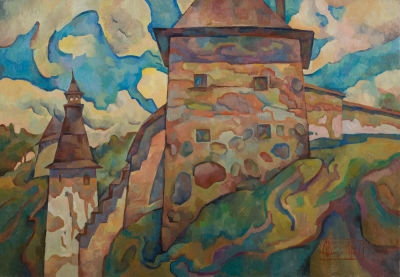 [Большой формат] Владимирова-Лаврова Анна. Старые башни, 2007г. 70х100см, х/м. Член Творческого 