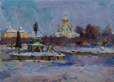 Жуков Владимир. "Петергоф", 2012 г., 43x60 см., холст, масло. Жуков Владимир Петрович. Родился 