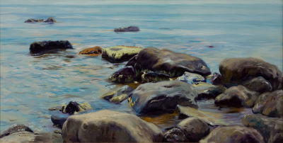 Кожин Семен, 
Stones.
Камни, 	2001г., 	90х45см, 	холст, масло
. Родился в 1979 году в Москве. В 