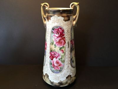 Антикварная японская большая ваза NIPPON с позолоченными ручками, конец XIX века. Н= 42 см.