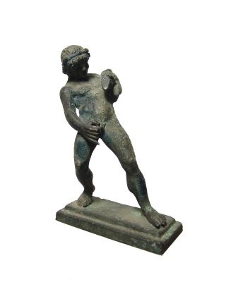 Антикварная бронзовая статуэтка фавна в римском стиле. Художественная копия известной 