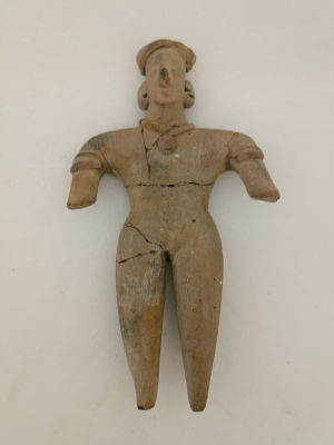 Глиняная антропоморфная скульптура. Характерный образец культуры Мезоамерики (Мексиканская 