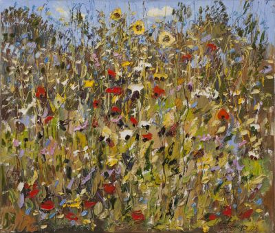Савченко Юрий. Полевые цветы, 2009г., 60х70см., х\м. Родился в 1935 году в городе Славянске 