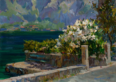 Ефименко Дмитрий. Цветущий куст, 2010г., 50х70см., х\м. Окончил Харьковское художественное 