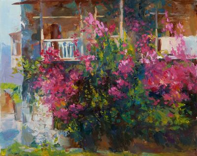 Асеев Михаил. Балкончик с цветами, 2012г., холст, масло. Родился в 1984 году в Ленинграде. В 
