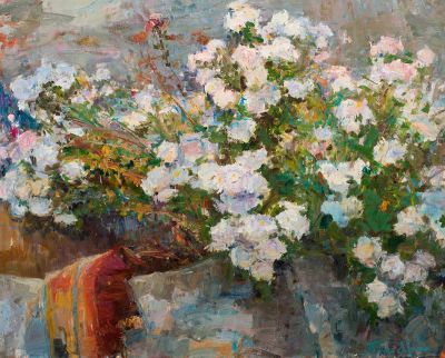 [Большой формат] Рыман Темир. Заслуженный художник АР Крым. Осенний сад, 2008г., 85х105см., х\м. 