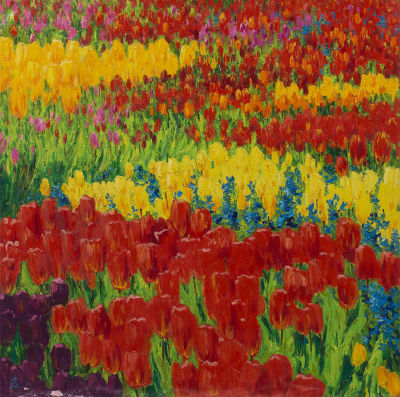 [Большой формат] Семененко Алина. Тюльпаны-3, 2014г., 100х100см., х\м. Лауреат Золотой медали 