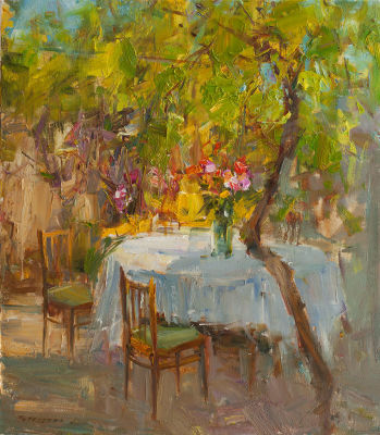 Потапенко Алексей. Лауреат Золотой медали МФ "Культурное достояние". Летний дворик, 2013г. 