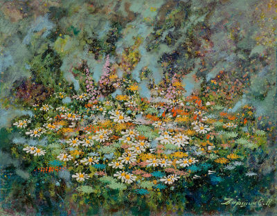 Паршин Сергей. Цветы июня, 2011г., 24х30см., х\м. Полотно в холсте. Родился в 1964 году в 