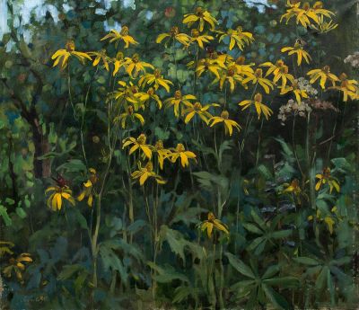 Лазарева Мария. Осенние радости. На даче, 2002г., 70х80см., х\м. Родилась в 1979 году в городе 