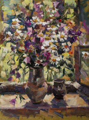 Агеев Иван «Натюрморт. Букет в кувшине» 78,5x59 см. Холст, масло. Заслуженный художник Европы 