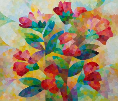 Антошина Ирина «Цветной горошек» 60x70 см 2012 г. Холст, масло. Художница родилась 21 февраля 