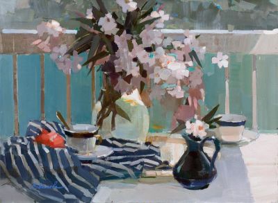 Волкова Елена «Чай у моря» 60x80 см, 2013 г. Холст, масло. Волкова Елена родилась в 1972 году в 