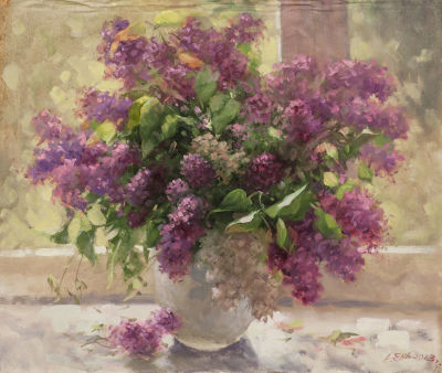 Ень Александр «Сирень» 60х70 см, 2013 г. Холст, масло. Родился в феврале 1957 года в городе 