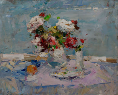 Иноземцев Андрей &laquo;Утренние розы&raquo; 60x70 см, 2010 г. Холст, масло. Родился в 1984 году в Луганске. 