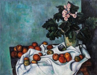 Paul Cezanne. Still Life with Apples and a Pot of Primroses.
Поль Сезанн. Натюрморт с яблоками 