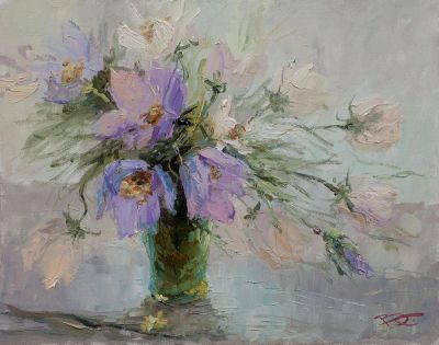 Кукса Василий &laquo;Подснежники на окне&raquo; 40x50 см, 2012 г. Холст, масло. Заслуженный художник РФ. Род 