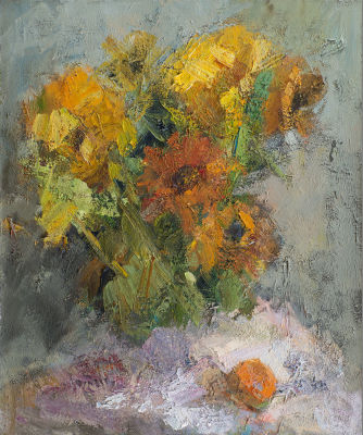 Лишаева Олеся &laquo;Подсолнухи&raquo; 59x49 см, 2013 г. Холст, масло. С 1996 по 2001 годы училась в 