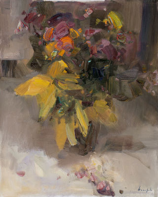 Макаров Виталий. Лауреат Золотой медали МФ "Культурное достояние". &laquo;Букет&raquo; 50x40 см, 2014 г. 