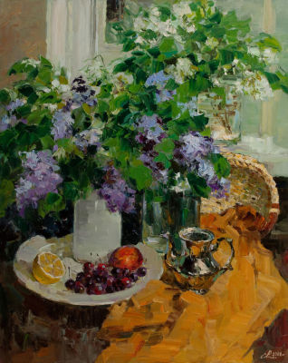 Малых Евгений &laquo;Сирень&raquo; 90х70 см, 2008 г. Холст, масло. Художник родился 23 февраля 1956 года. В 
