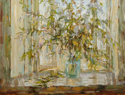 Нестерчук Степан &laquo;Черемуха&raquo; 60х80 см, 2007 г. Холст, масло