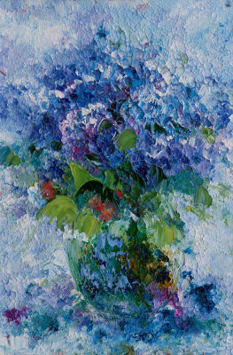 Плотников Георгий &laquo;Незабудки&raquo; 20x30 см, 2012 г. Картон, масло