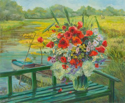 Сапунжи Галина &laquo;Дунайские маки&raquo; 65x80 см, 2013 г. Холст, масло