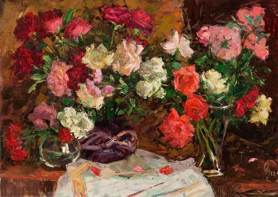 Совков Сергей, Заслуженный художник Европы, Лауреат Золотой Медали МФКД, &laquo;Натюрморт с розами&raquo; 