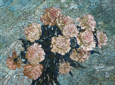 Совков Сергей, Заслуженный художник Европы, Лауреат Золотой Медали МФКД, &laquo;Белые пионы&raquo; 60х80 см 