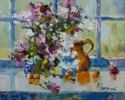 Стахурский Рустэм &laquo;Натюрморт с кувшином&raquo; 40x50 см, 2009 г. Холст, масло