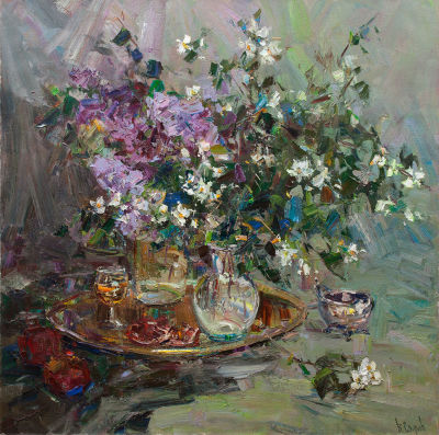 Сяров Владимир &laquo;Бокал мадеры&raquo; 90x90 см, 2010 г. Холст, масло