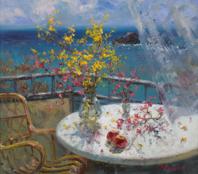 Третьяков Роман, Лауреат Золотой Медали МФКД, &laquo;Натюрморт с японской айвой в момент цветения&raquo; 