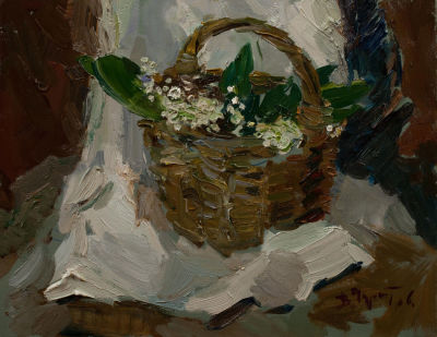 Чурсина Вера Ивановна, Заслуженный художник Украины, &laquo;Ландыши&raquo; 40х50 см, 2006 г.