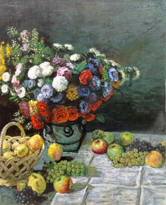 Моне, Клод. Натюрморт с цветами и фруктами, 1869г. 	Высокохудожественная копия музейного 