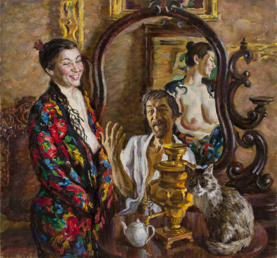 Ляпкало Виктор, Лауреат Золотой Медали ICHF, Чаепитие, 2000, 90х95, х.м. Окончил Институт 