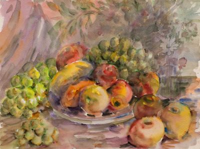 Орлова Галина Андреевна (1913-2009). Народный художник РСФСР. Натюрморт с зеленым виноградом 