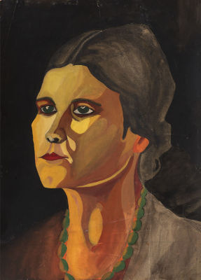 Малаев Федор Петрович (1902-1990).
Заслуженный художник РСФСР, Женский портрет, 40x28,5, бумага 