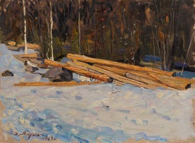 Литко-Улицкий Дмитрий Васильевич, Село Ильинское, 1963, 56x76, картон, масло.
. Советский 