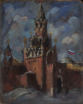 Терещенко Николай Николаевич
Заслуженный художник РФ, 
Чл.-корр.РАХ.
Спасская башня, 1977 